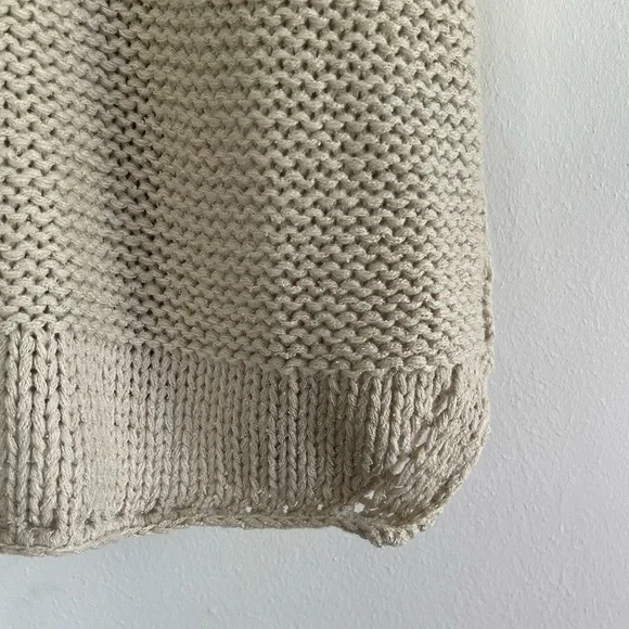 NWT Easel Los Angeles Chunky Knit Sweater S/M Relaxed Fit Beige Top Crew neck - Picture 10 of 12